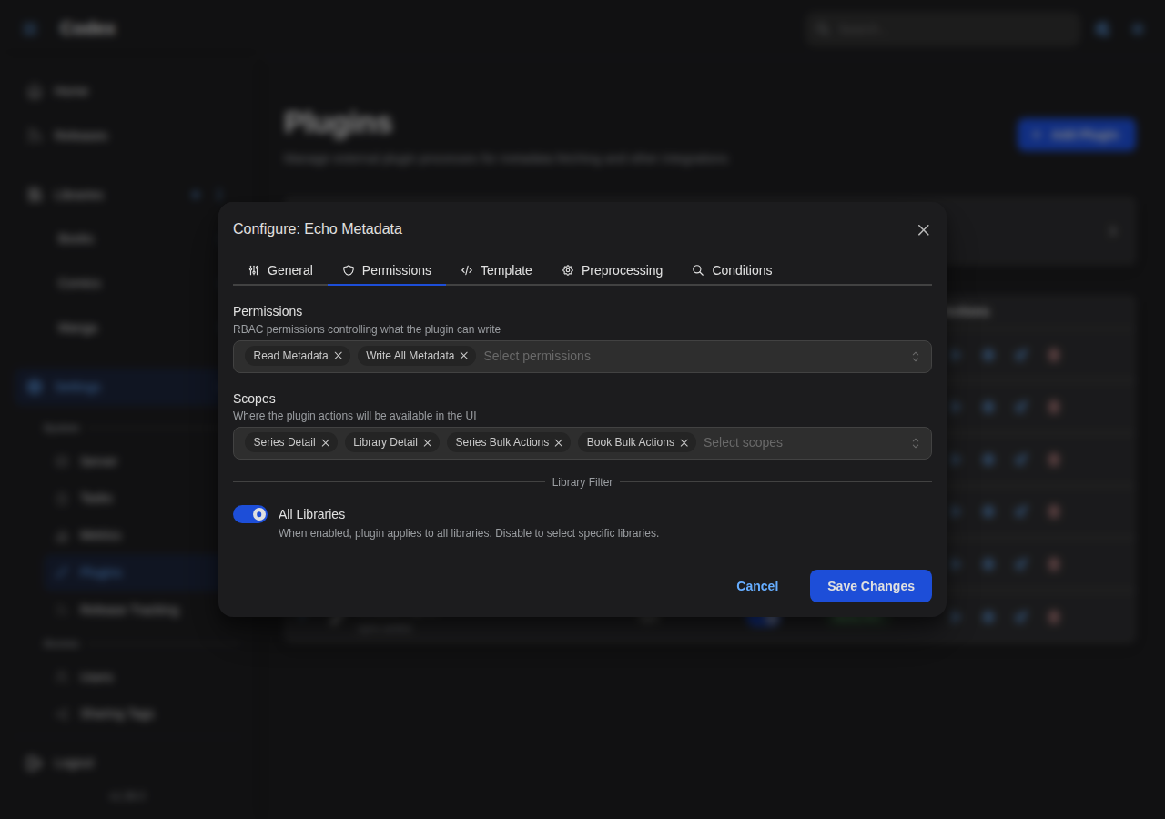 Config Modal - Permissions